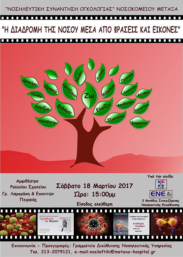 Νοσηλευτική Συνάντηση Ογκολογίας “Η διαδρομή της νόσου μέσα από φράσεις και εικόνες”