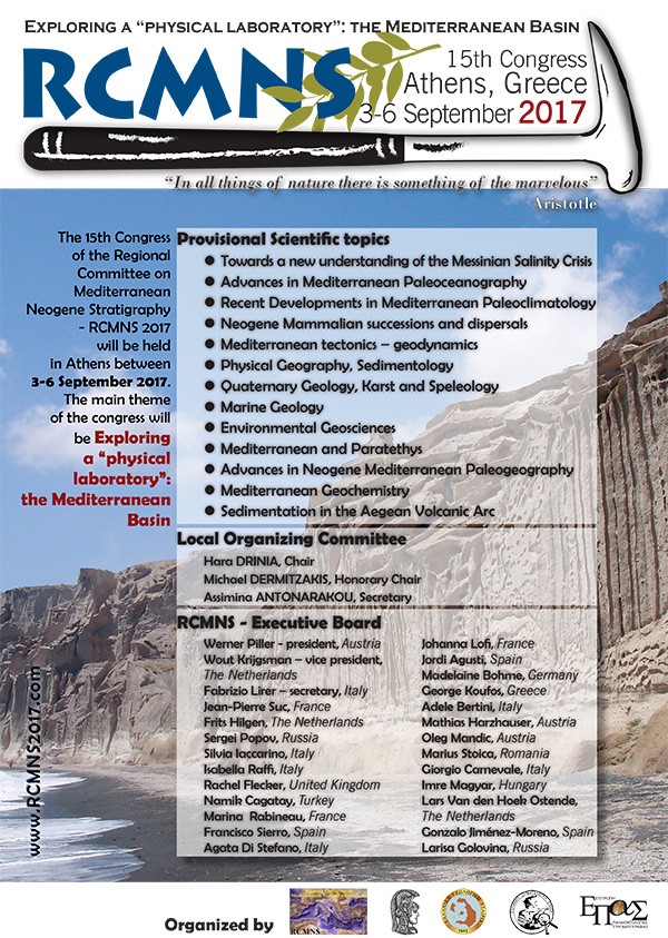 15th Congress of the Regional Committee on Mediterranean Neogene Stratigraphy–RCMNS 2017